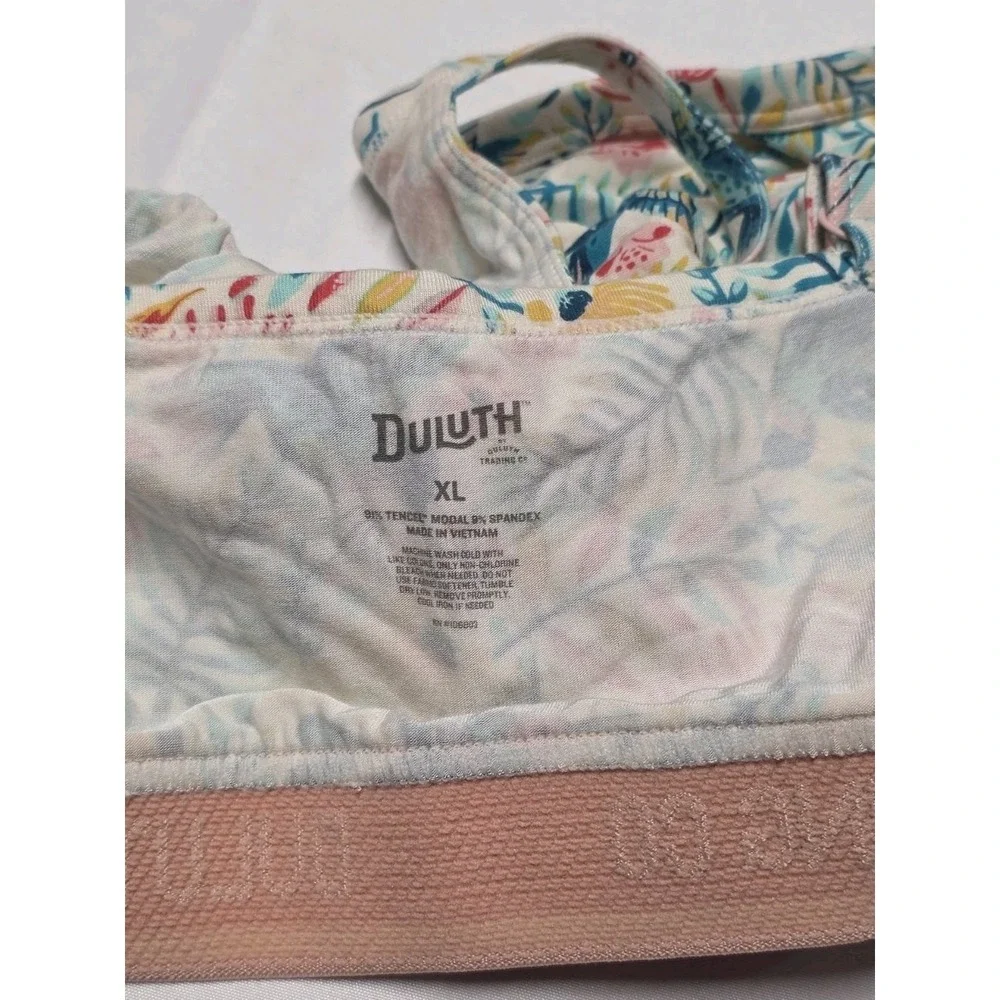 Duluth Trading Co Dang Soft Bra Bralette Women XL Floral Knit Adjustable 80159 - Picture 5 of 5